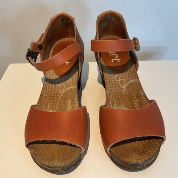 Art THE ART COMPANY Burnt Orange Open Toe Leather High Heels Mary Janes 38 / 8 - Picture 2 of 12